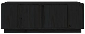fekete tömör fenyőfa dohányzóasztal 110x50x40 cm
