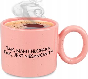 Bögre XXL Rózsaszín Feleség Lány Ajándék Évfordulóra Igen, Van Egy Fiúm