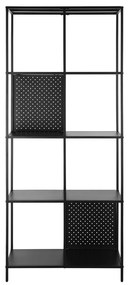Fekete fém könyvespolc 75x180 cm Charleston – Støraa