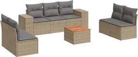 vidaXL 8 részes bézs polyrattan kerti ülőgarnitúra párnával
