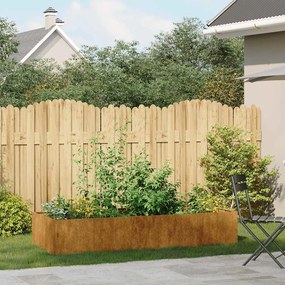 vidaXL ültető rozsdás 200x80x40 cm időjárásálló acélból