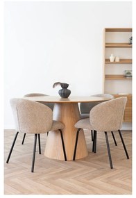 Kerek étkezőasztal kőrisfa dekoros asztallappal ø 120 cm Bolton – House Nordic