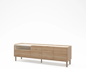 Natúr színű TV-állvány tölgyfa dekorral 180x55,5x44 cm Monza – Marckeric