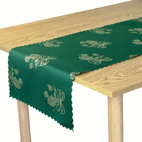 Foltálló Futópad Karácsonyi Téli Zöld Arany Bombák 50x140 cm