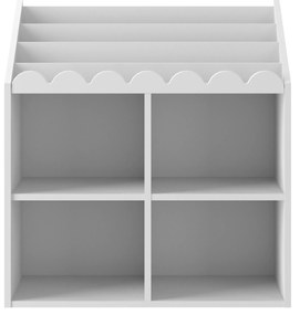 Gyerekkönyvtár BOOK NOOK SNOW 71x76 cm, fehér