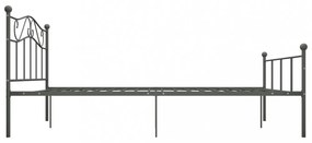 szürke fém ágykeret 120 x 200 cm