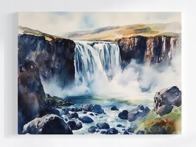 Poszter Tájkép Természet Sziklák Folyó Vízesés 100x75