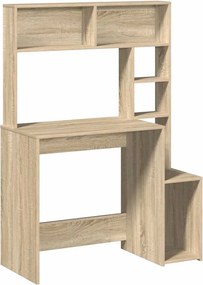 vidaXL sonoma tölgy szerelt fa íróasztal polcokkal 100x45x140 cm
