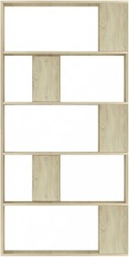sonoma tölgy szerelt fa könyvszekrény/térelválasztó 80x24x159cm