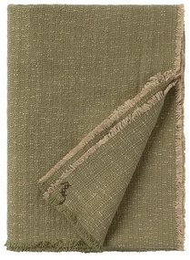 Khaki pamut takaró 130x180 cm Handloom – Lorena Canals