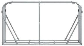 ezüstszínű horganyzott acél rönktartó 180 x 45 x 100 cm
