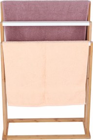 Törülközőtartó, bambusz/fehér, KOMO NEW