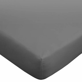 Sötétszürke gumis egyiptomi pamut lepedő 90x190 cm – Bianca