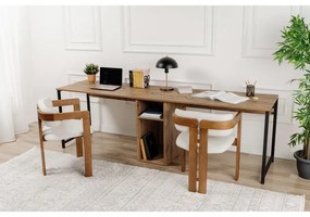 Íróasztal Twin Study Desk - Atlantic Pine, Fekete