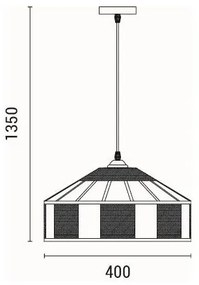 Csillár zsinóron 1xE27/15W/230V bézs