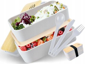 Lunchbox Ételhordó Doboz Felnőtteknek Uzsonnás Doboz 1200 ml Szürke