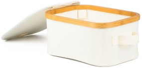 G21 tárolódoboz 24 x 30 x 15 cm, bambusz, fedéllel, bézs