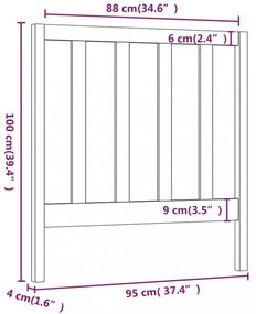 fehér tömör fenyőfa ágy fejtámla 95 x 4 x 100 cm