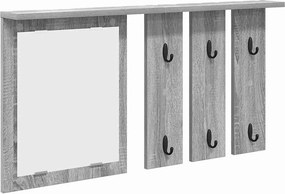 vidaXL Fali Kabáthorog polcokkal Szürke sonoma 85 x 10 x 45 cm Faanyag