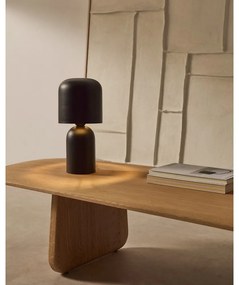 Fekete asztali lámpa fém búrával (magasság 28 cm) Monze – Kave Home