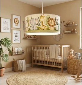 Gyerek csillár KIDS ROOM 1xE27/60W/230V Ø 40 cm dzsungel mintás