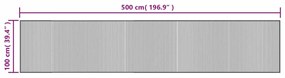 négyszögletű fekete bambusz szőnyeg 100 x 500 cm