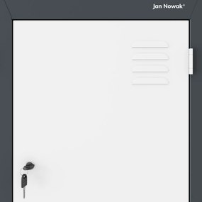 „L” típusú fémszekrény JULIA, 800 x 1850 x 450 mm, antracit-fehér