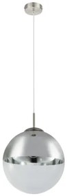 Globo 15853 Függeszték, nikkel matt, üveg átlátszó,króm, ø: 300, Foglalat típusa:1xE27 60W 230V