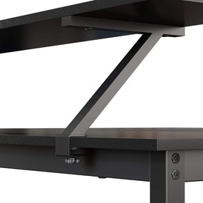 Sarok íróasztal monitor állvánnyal, fekete 140x130x92cm