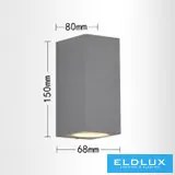 ELDLUX ES55-G Modern Kültéri Fali Lámpa IP44