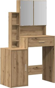 vidaXL Öltözködőasztal fiókkal Artisan tölgy 80 x 35 x 132 cm Faanyag