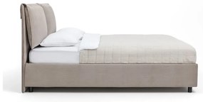Kárpitozott franciaágy taupe színű, tárolóhellyel, matraccal/ráccsal 160x200 cm Myra Pillow - Bonami Selection