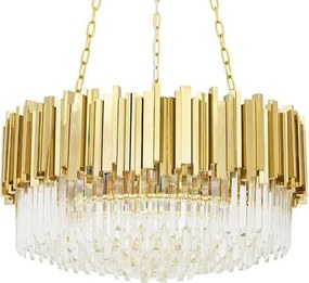 KING HOME DW-D5688M-GOLD IMPERIAL Kristály Függesztett Lámpa Átlátszó, Arany E14 IP20
