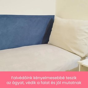 Fehér alapon világoskék csillagos falvédő