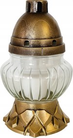 Üveg mécses Kicsi 23cm Bordázott arany Tökéletes mécses minden szent sírjára