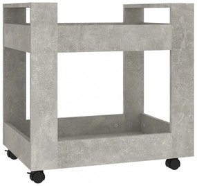 betonszürke szerelt fa asztal-kocsi 60 x 45 x 60 cm