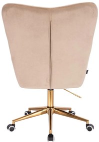HR650K Latte modern velúr szék arany lábbal