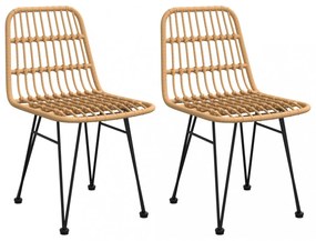 2 db polietilén rattan kerti szék 48 x 62 x 84 cm