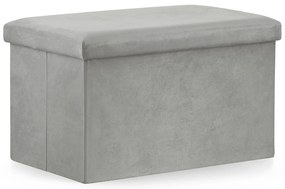 FURELA VELVET XL szürke összecsukható puff 60 x 38 x 38 cm