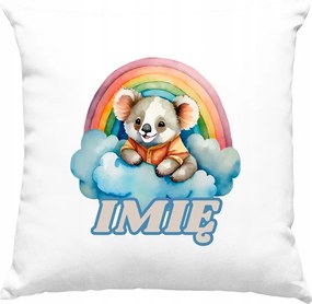 Gyerek párna Koala a szivárvány alatt +Név Fehér