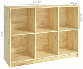 tömör fenyőfa könyvszekrény 104 x 33 x 76 cm