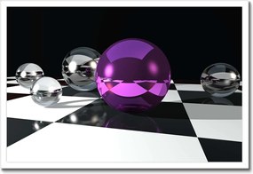 Poszterek keretben 60x40 Lila gömb a rácson