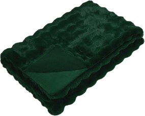 vidaXL Csúszásgátló műszőrme takaró Olite Sötétzöld 150 x 220 cm
