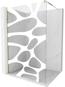 Mexen Kioto zuhanyparaván 80x200 cm 8 mm, arany, fehér kivitel, 800-080-101-50-97