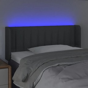 sötétszürke szövet LED-es fejtámla 93 x 16 x 78/88 cm