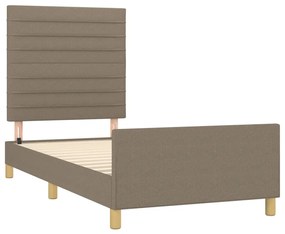 tópszínű szövet ágykeret matrac nélkül 100x200 cm