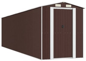 sötétbarna horganyzott acél kerti fészer 192 x 772 x 223 cm