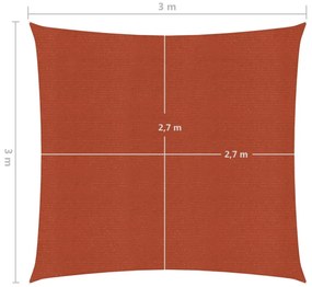 terrakotta HDPE napvitorla 160 g/m² 3 x 3 m