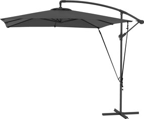 Outsunny Eccentrikus Napernyő 247x247 cm-es Kerti Napernyő Keresztalapú Állítható Fedél Küllős Fedél és UV Védelem 50+ Terasz Pátihoz Sötétszürke | Ao