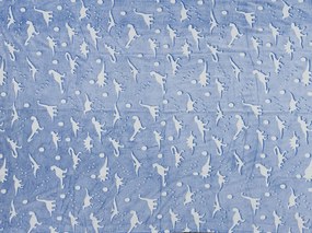 DINO BLUE kék világító mikroflanel takaró 150x200 cm
